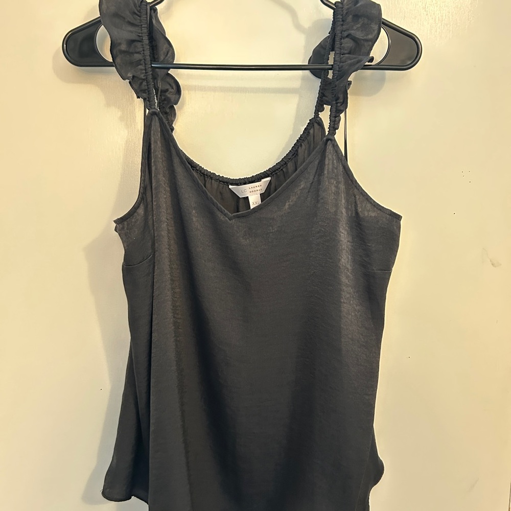 LC Lauren Conrad Gray/Green Camisole Top with Chic Style